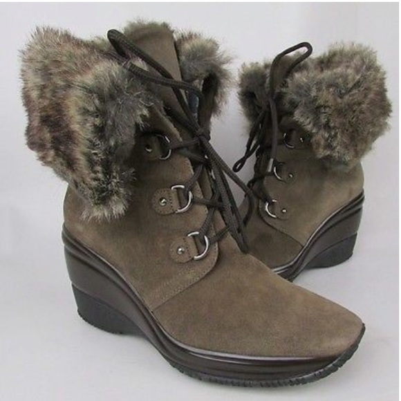 Aquatalia Shoes - “Brass” waterproof wedge boots